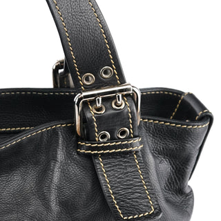 Marc Jacobs Black Leather Pocket Tote Bag