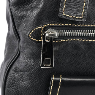 Marc Jacobs Black Leather Pocket Tote Bag