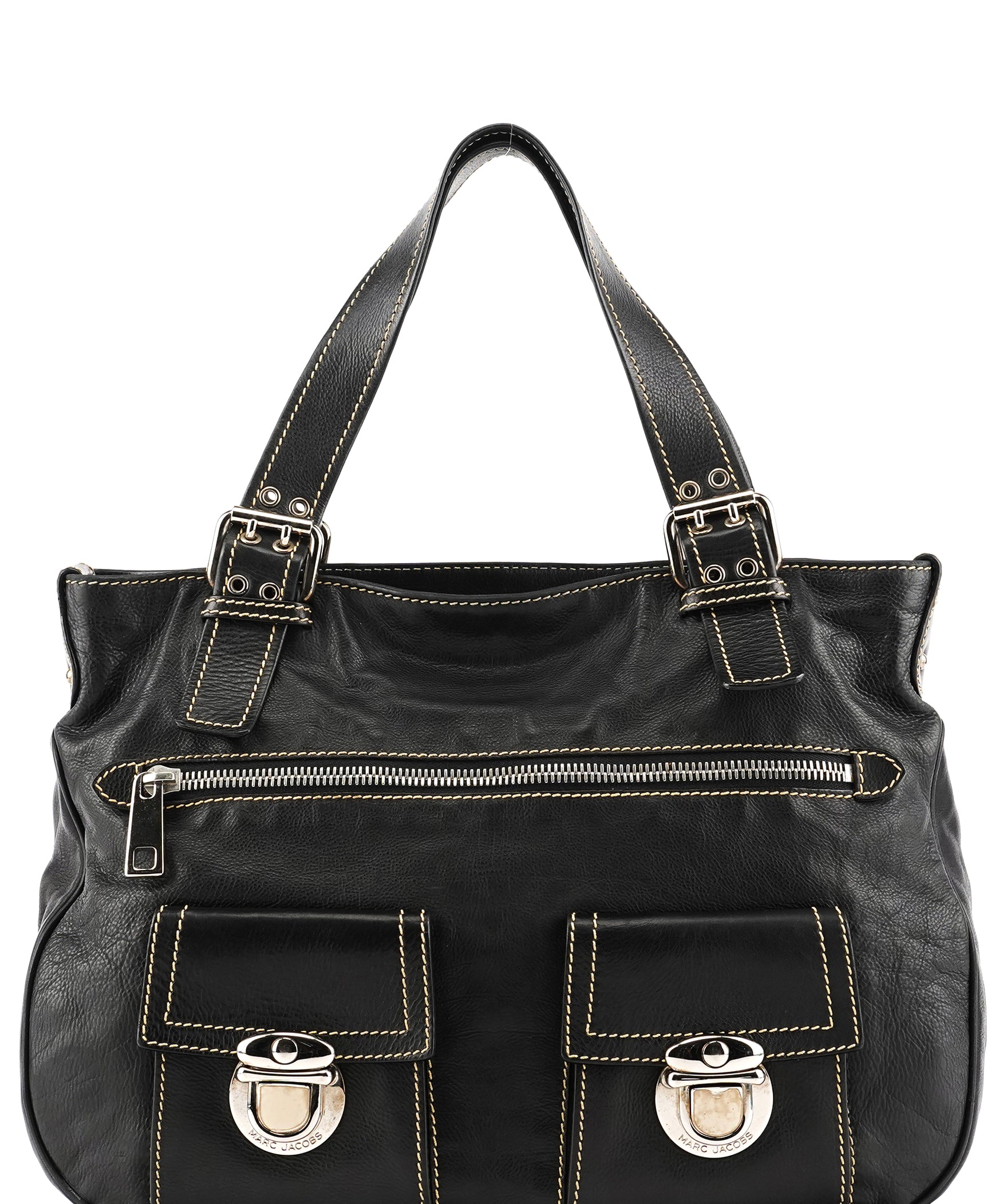 Marc Jacobs Sac cabas à poches en cuir noir