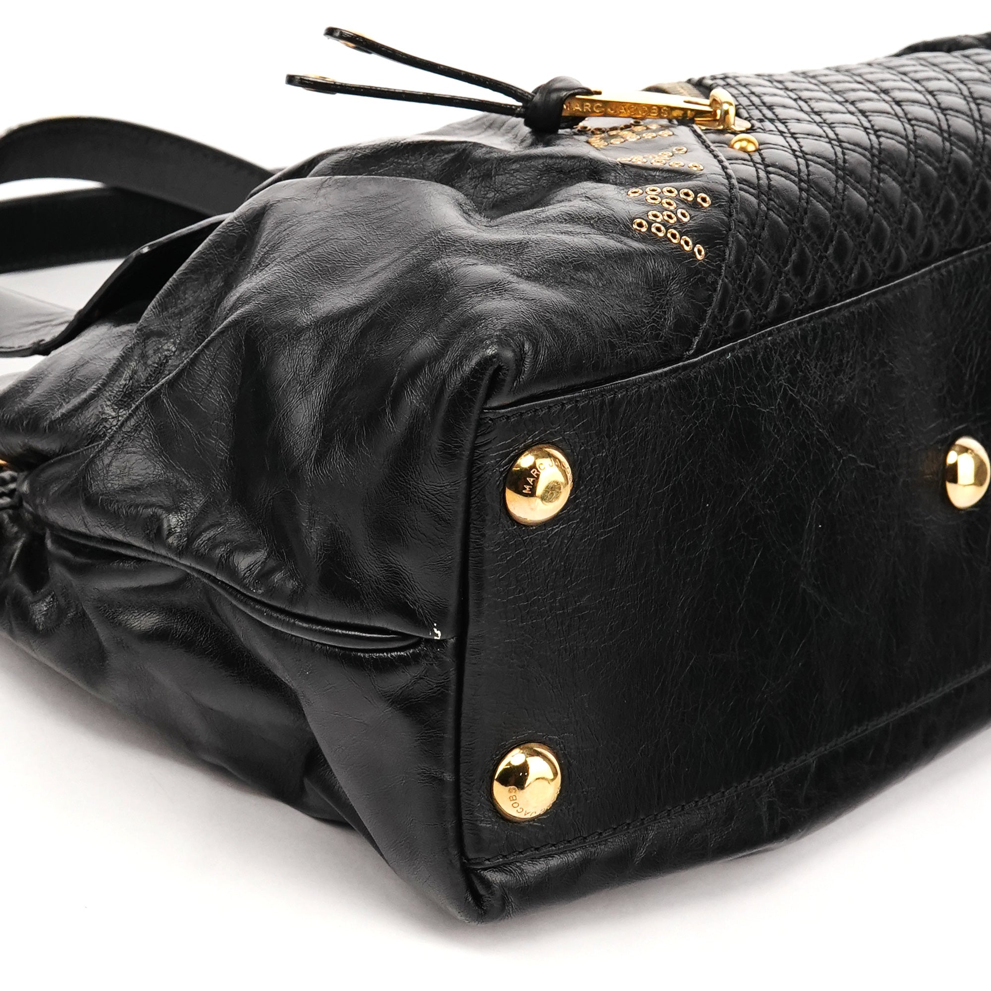 Marc Jacobs Black Leather Studded Irina Tote Bag