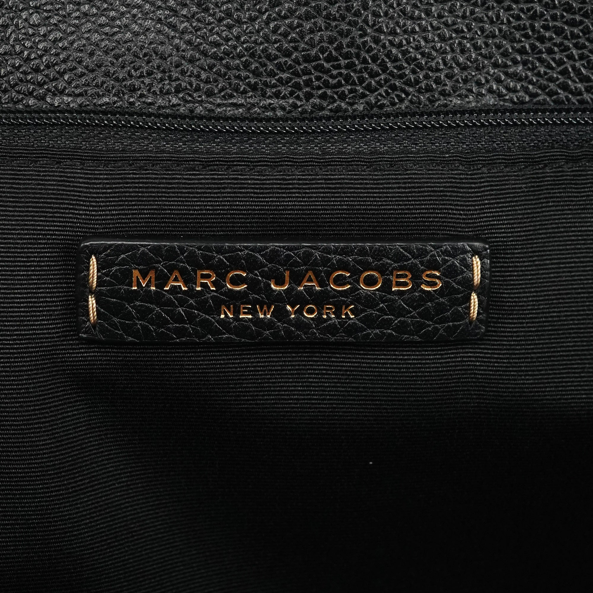 Marc Jacobs Black Pebbled Leather Buckle Handbag