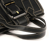 Marc Jacobs Black Pebbled Leather Buckle Handbag