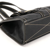 Marc Jacobs Black Pebbled Leather Buckle Handbag
