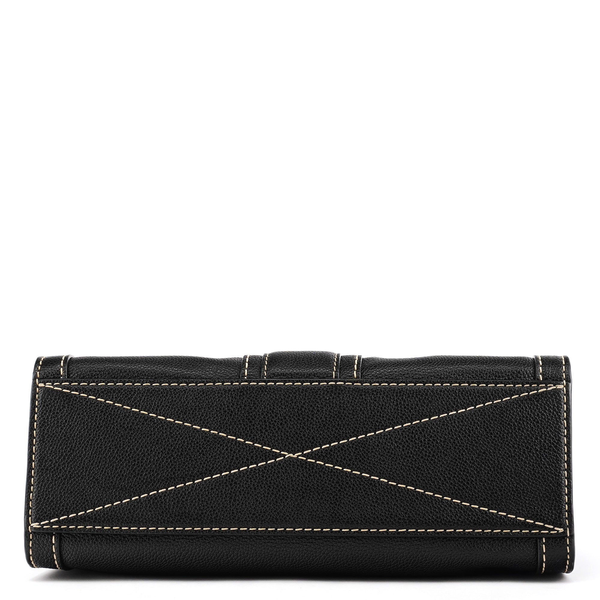 Marc Jacobs Black Pebbled Leather Buckle Handbag