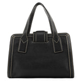 Marc Jacobs Black Pebbled Leather Buckle Handbag