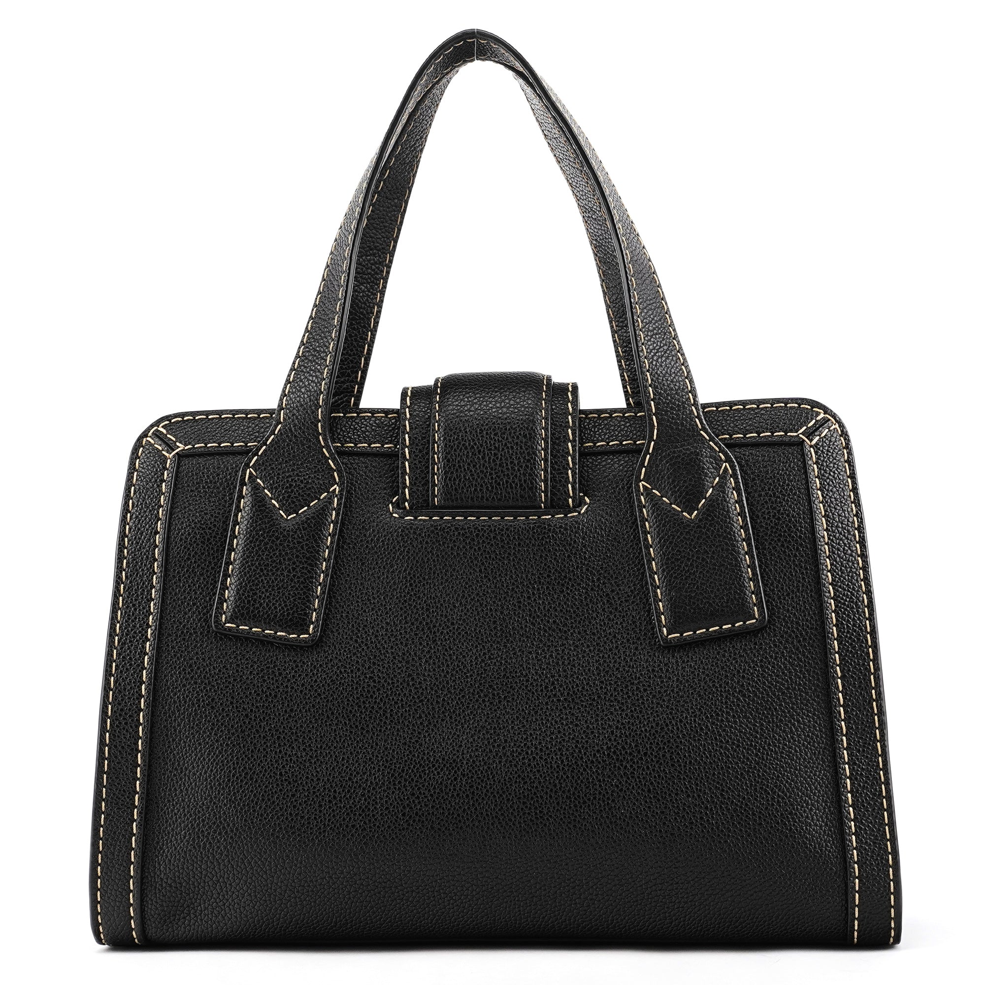 Marc Jacobs Black Pebbled Leather Buckle Handbag
