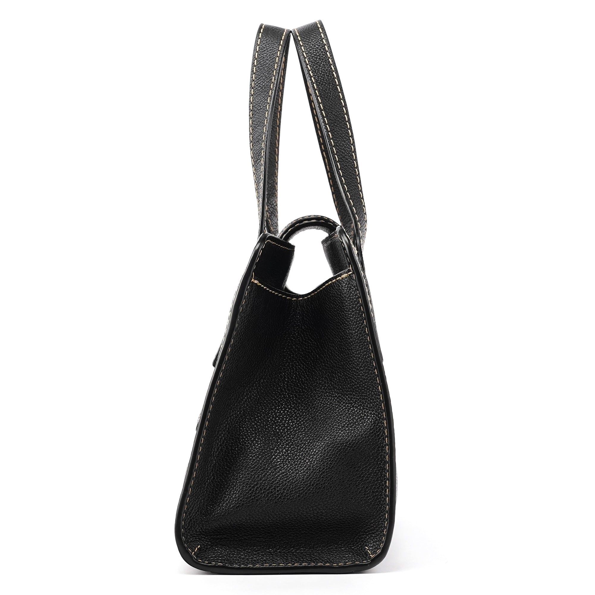 Marc Jacobs Black Pebbled Leather Buckle Handbag