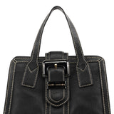 Marc Jacobs Black Pebbled Leather Buckle Handbag