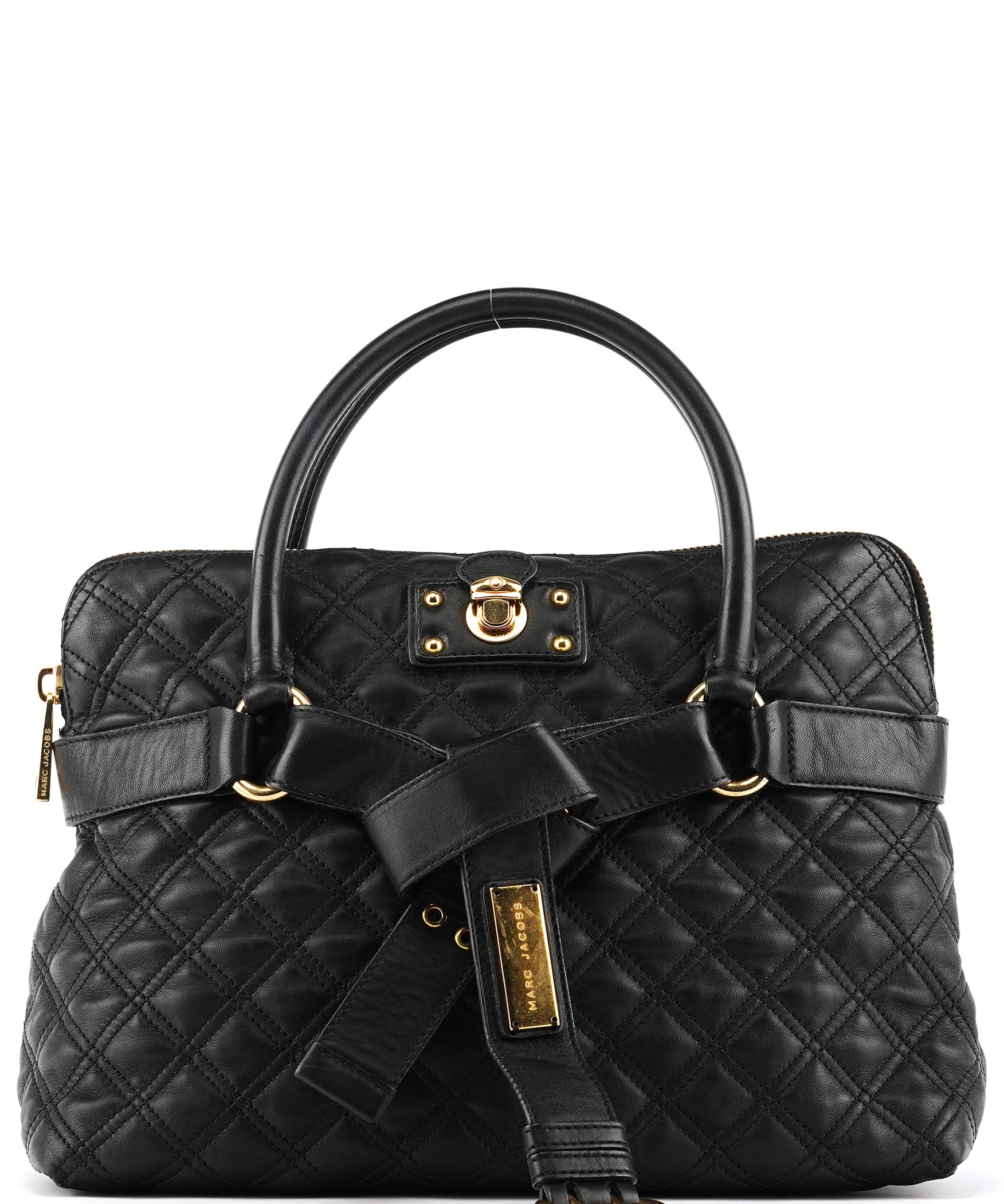 Marc Jacobs Black Quilted Leather Bow Tote Bag