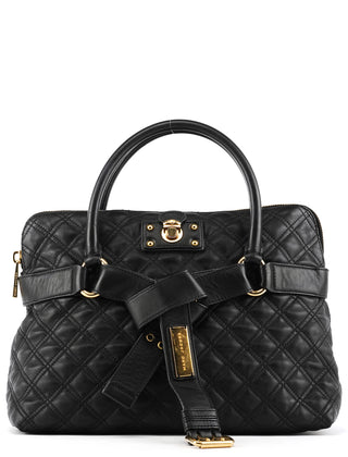 Marc Jacobs Black Quilted Leather Bow Tote Bag