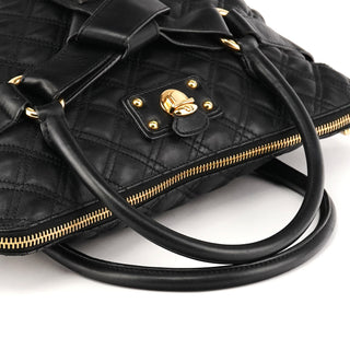 Marc Jacobs Black Quilted Leather Bow Tote Bag