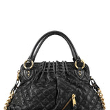 Marc Jacobs Cecilia Stam 2-Way Tasche aus schwarzem gestepptem Leder