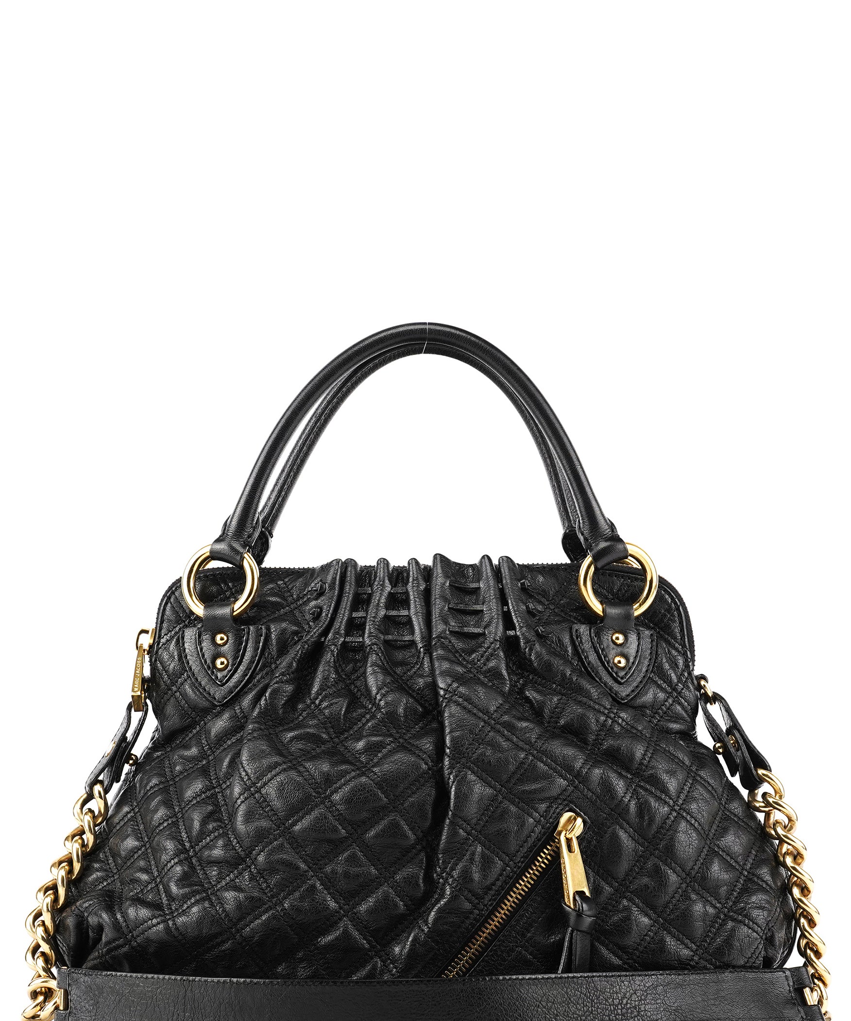 Marc Jacobs Black Quilted Leather Cecilia Stam 2-Way Bag