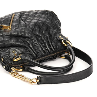 Marc Jacobs Black Quilted Leather Cecilia Stam 2-Way Bag