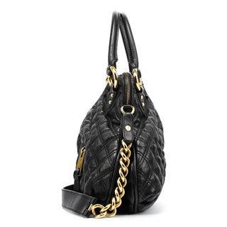 Marc Jacobs Black Quilted Leather Cecilia Stam 2-Way Bag