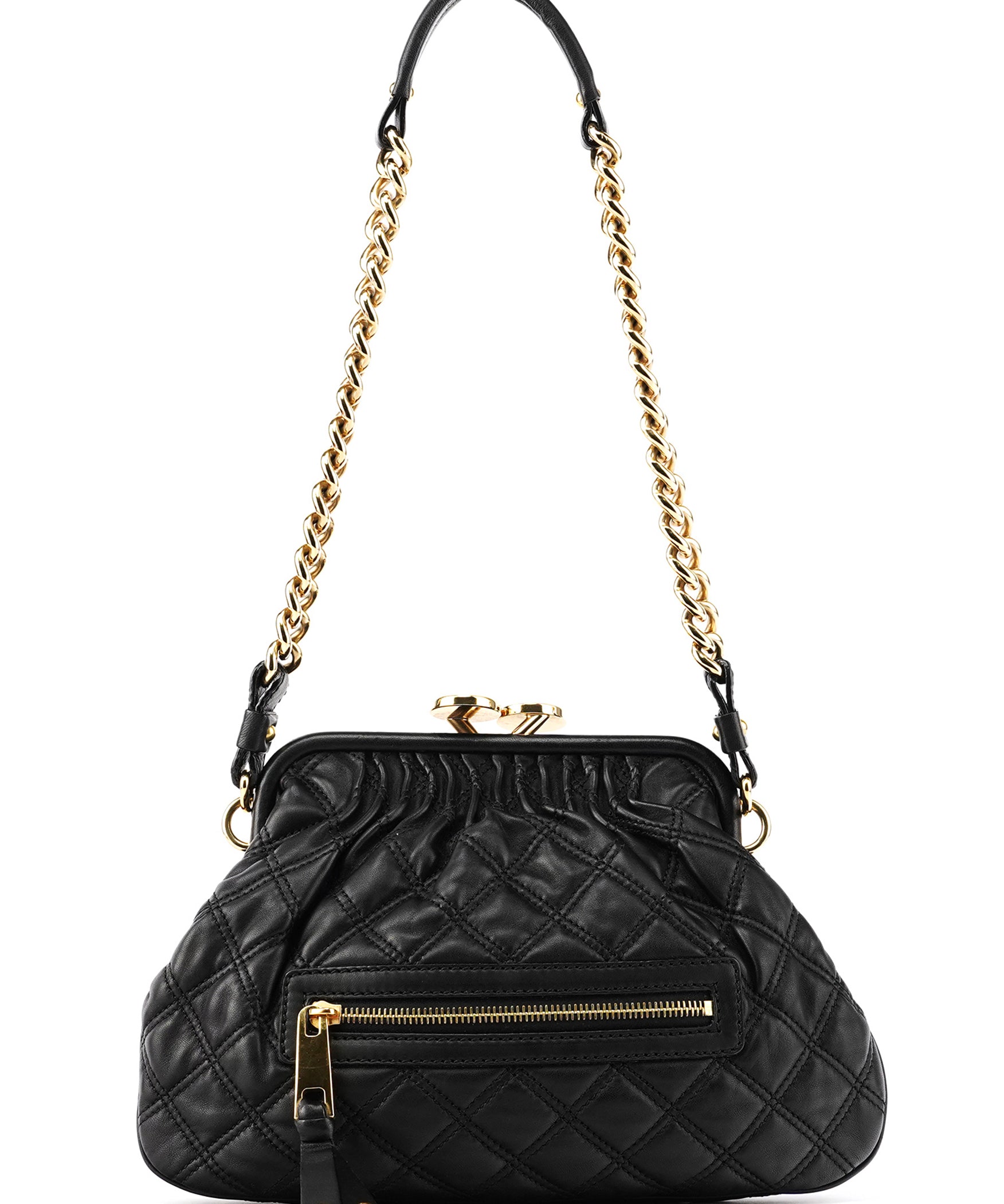Marc Jacobs Black Quilted Leather Little Stam Shoulder Bag