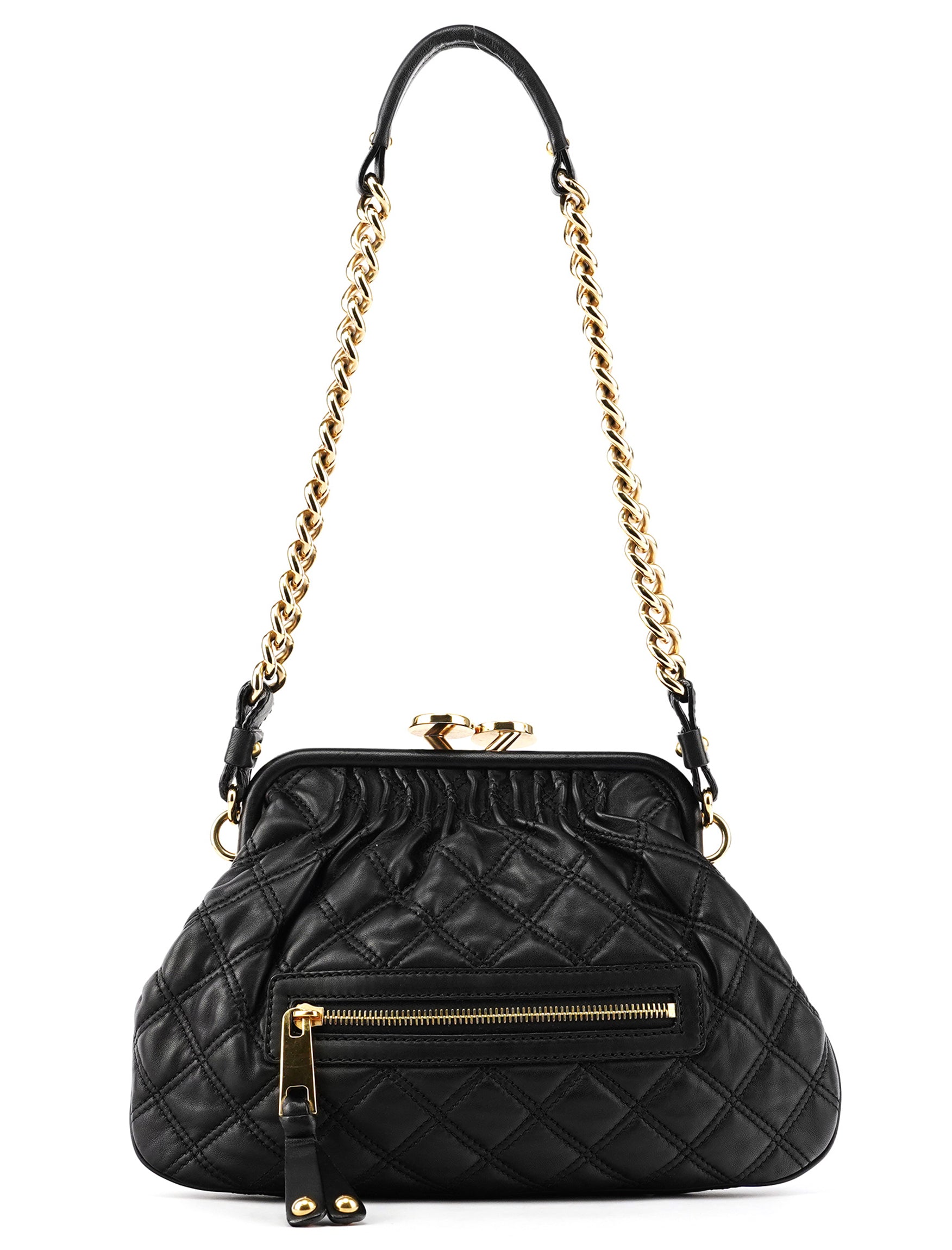 Marc Jacobs Black Quilted Leather Little Stam Shoulder Bag