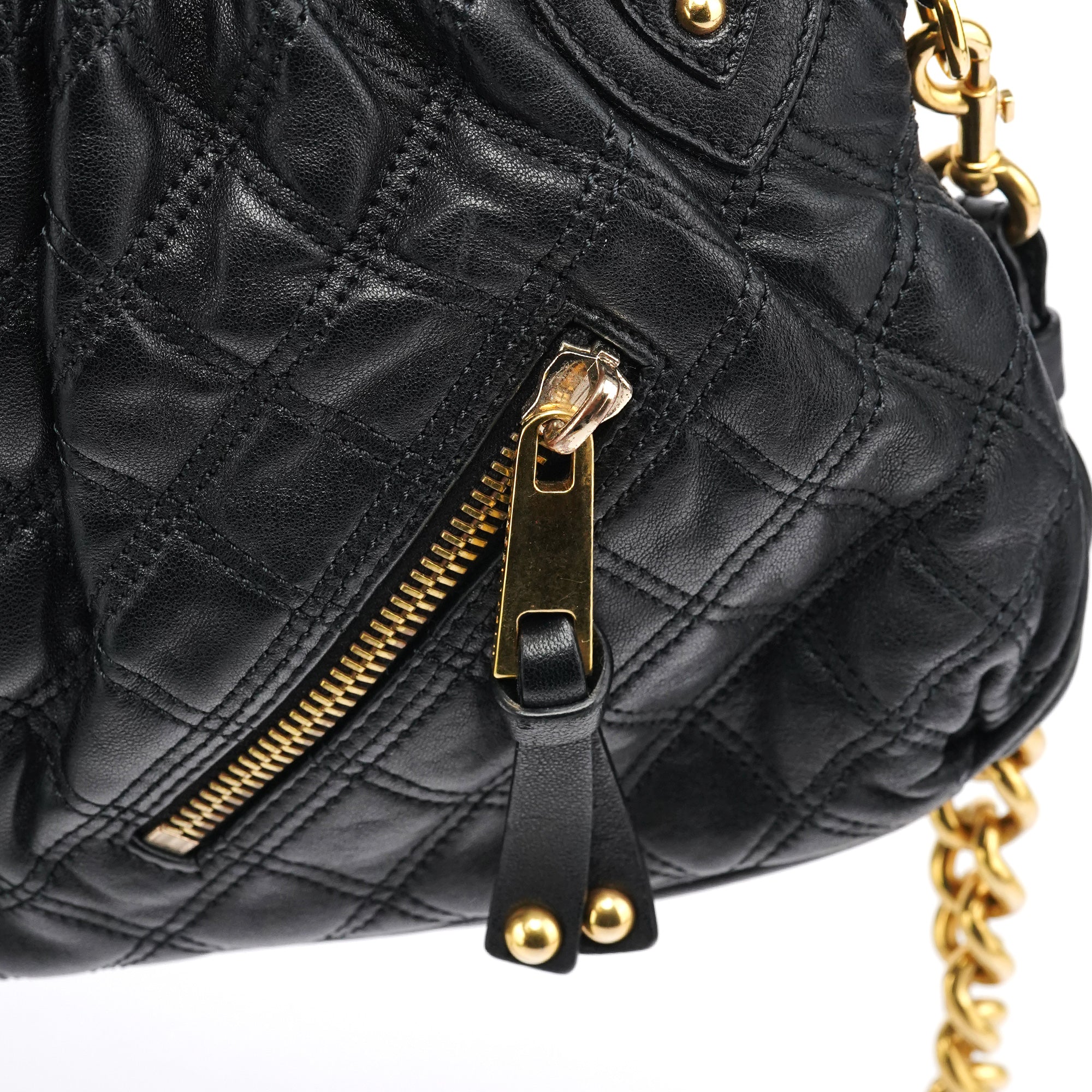 Marc Jacobs Black Quilted Leather Stam 2-Way Bag