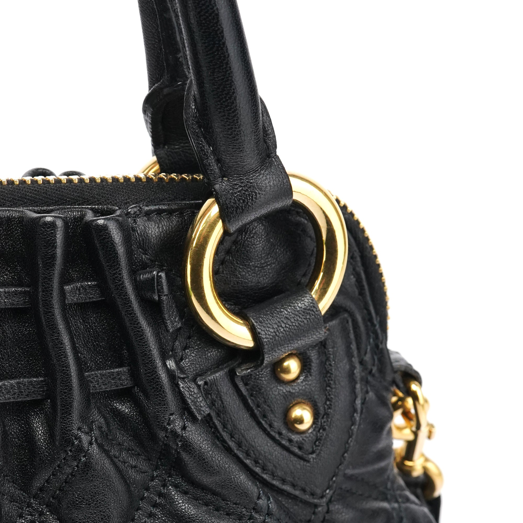 Marc Jacobs Black Quilted Leather Stam 2-Way Bag