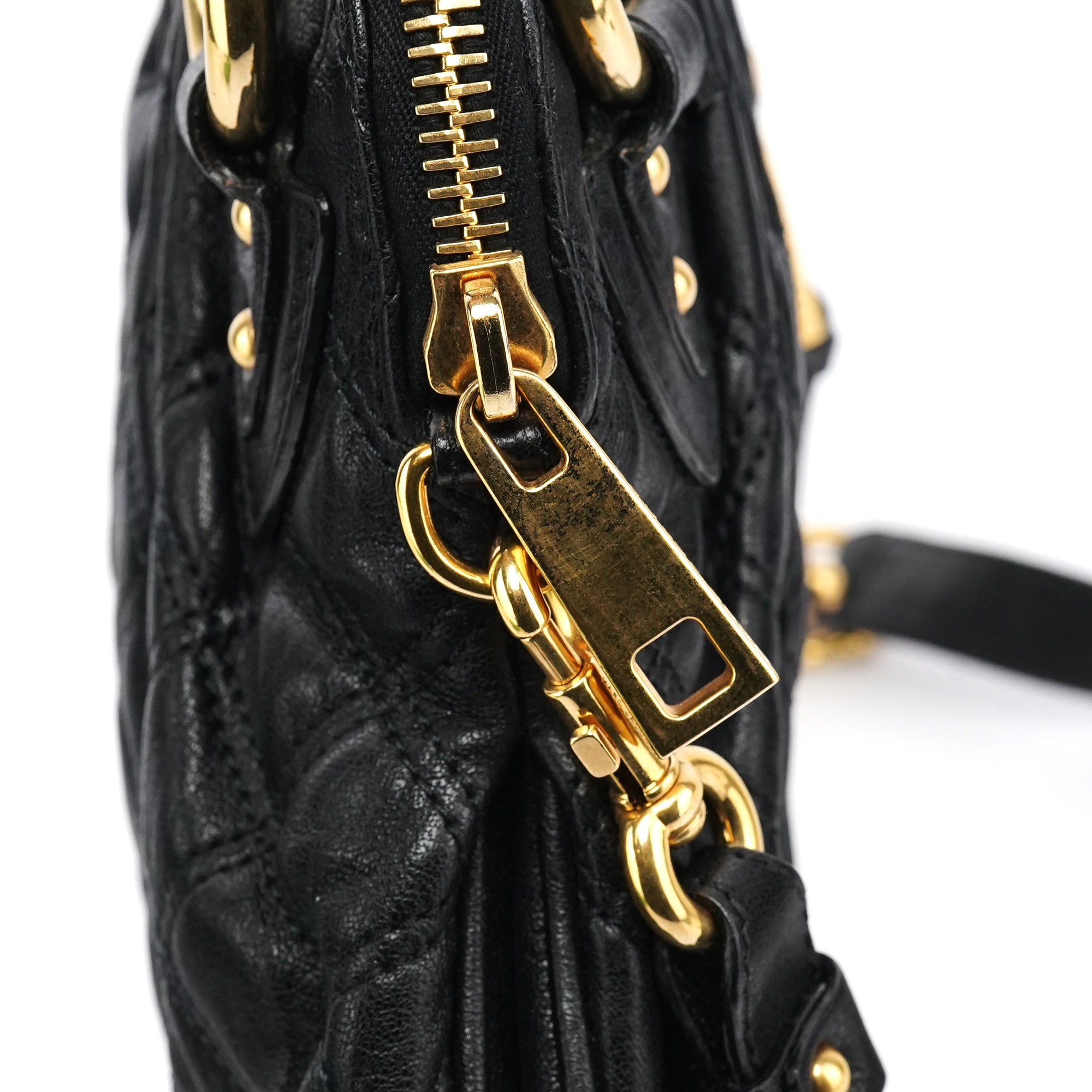 Marc Jacobs Black Quilted Leather Stam 2-Way Bag