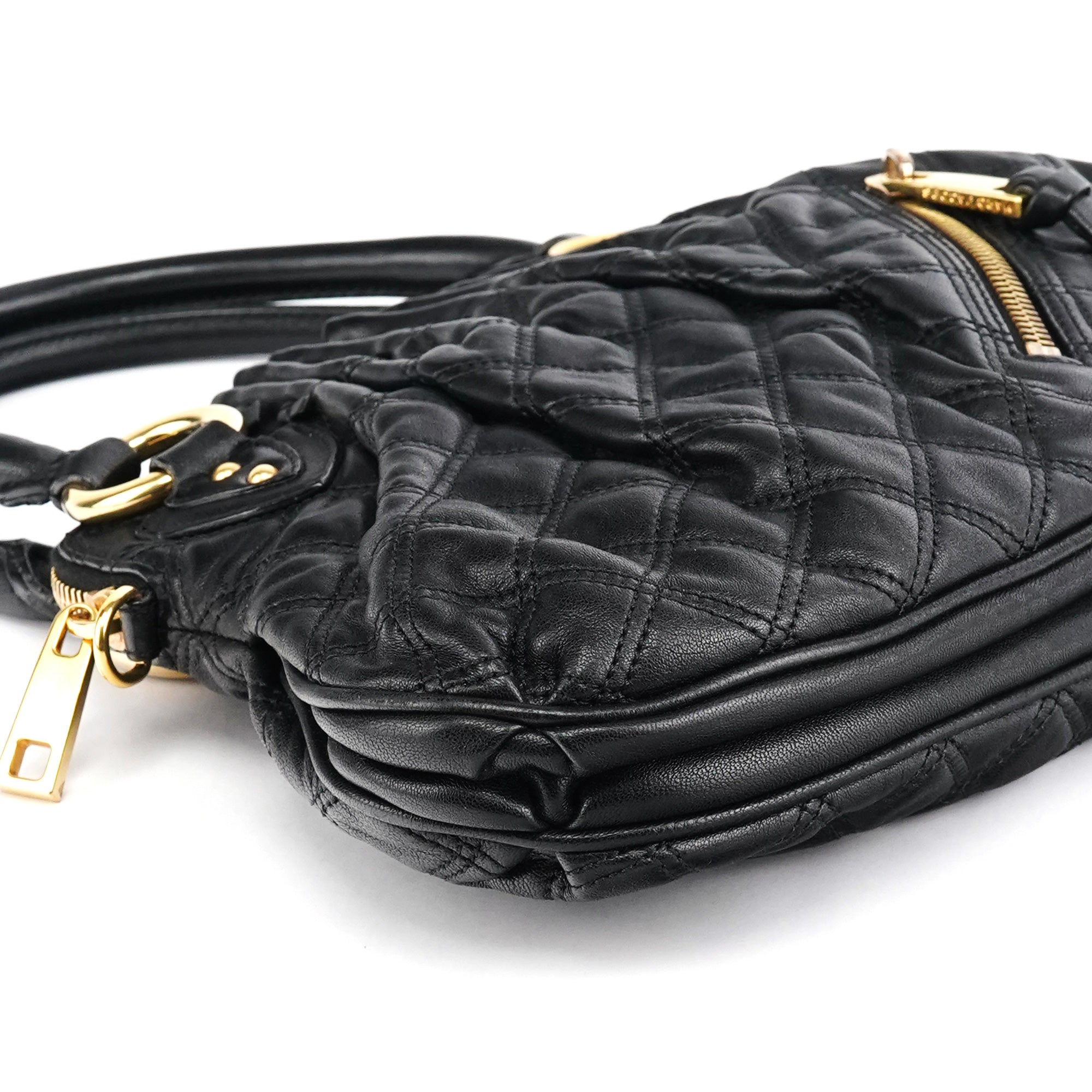 Marc Jacobs Black Quilted Leather Stam 2-Way Bag
