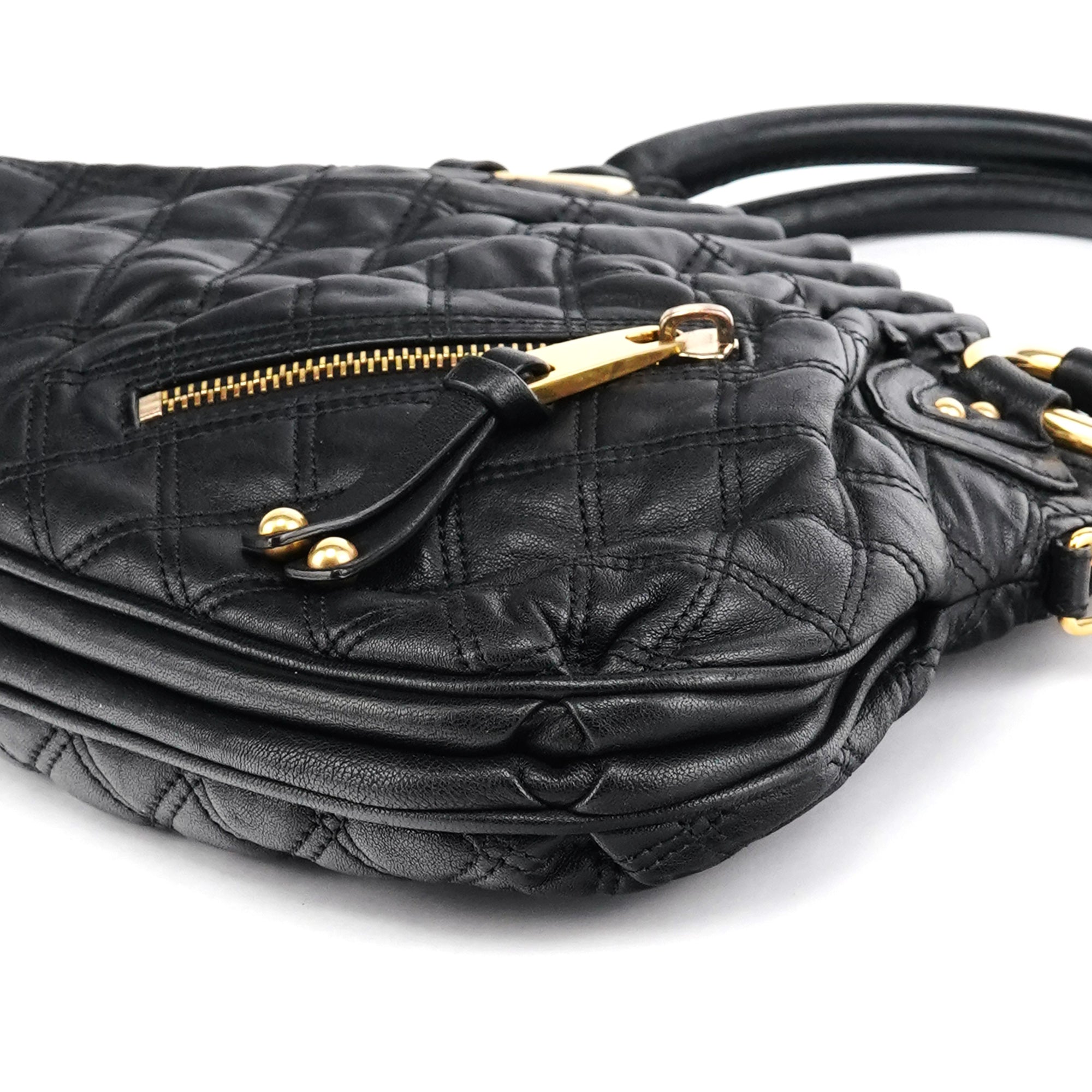 Marc Jacobs Black Quilted Leather Stam 2-Way Bag