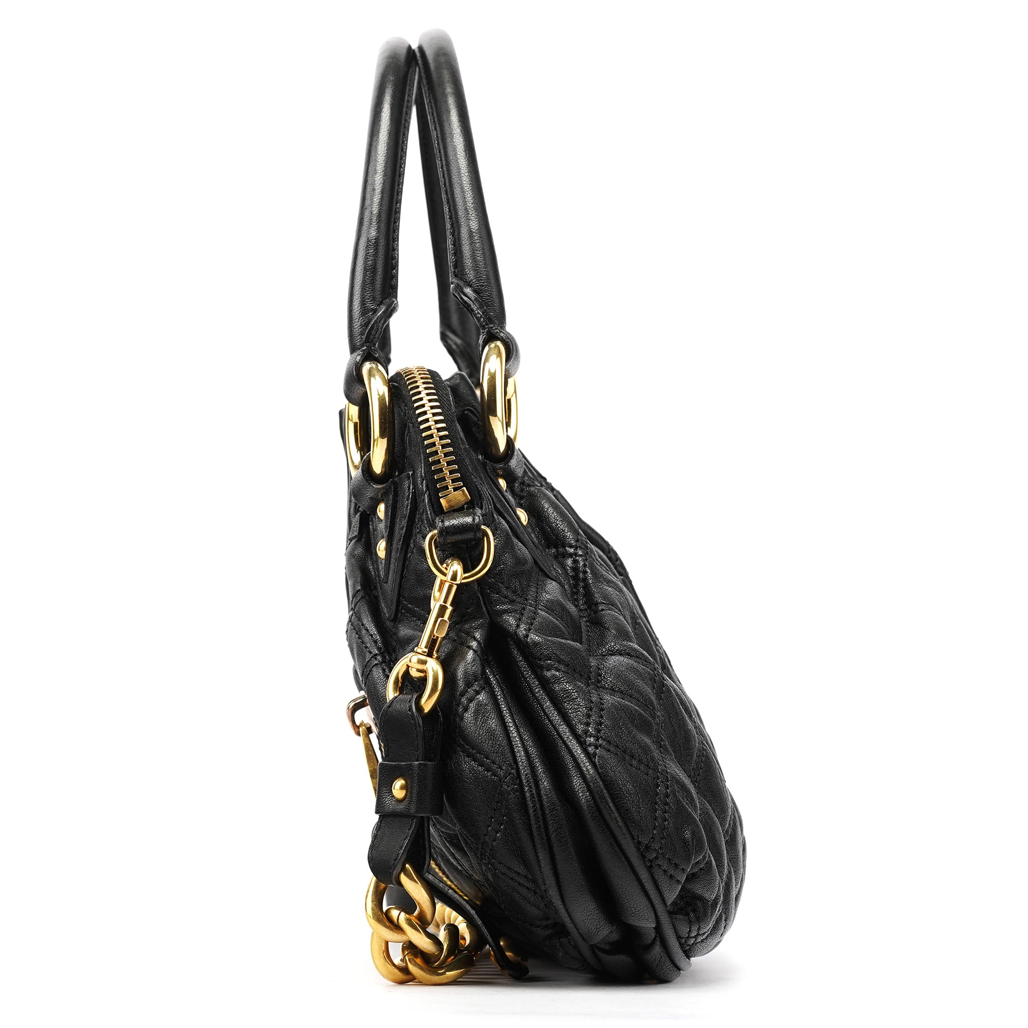 Marc Jacobs Black Quilted Leather Stam 2-Way Bag