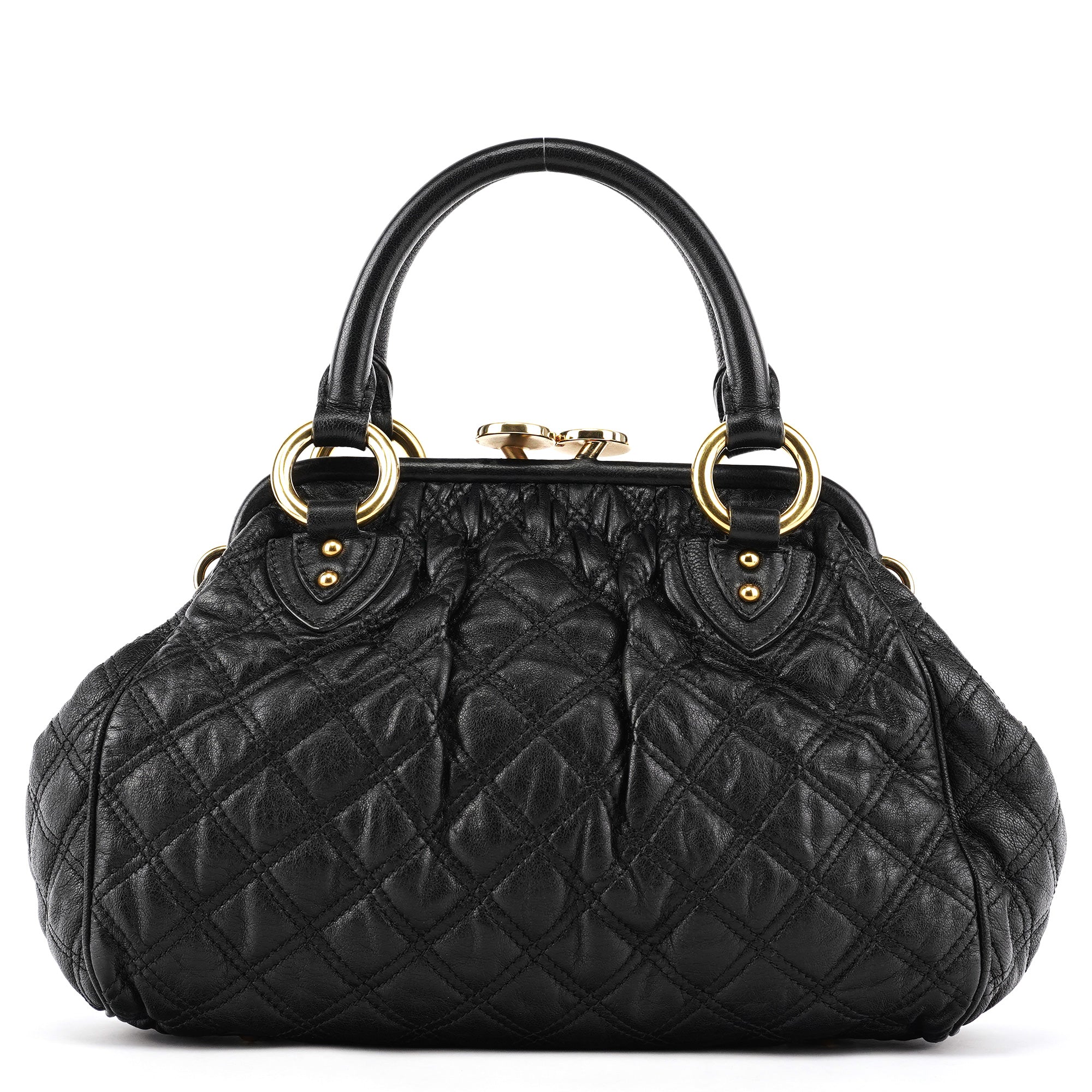 Marc Jacobs Black Quilted Leather Stam 2-Way Bag