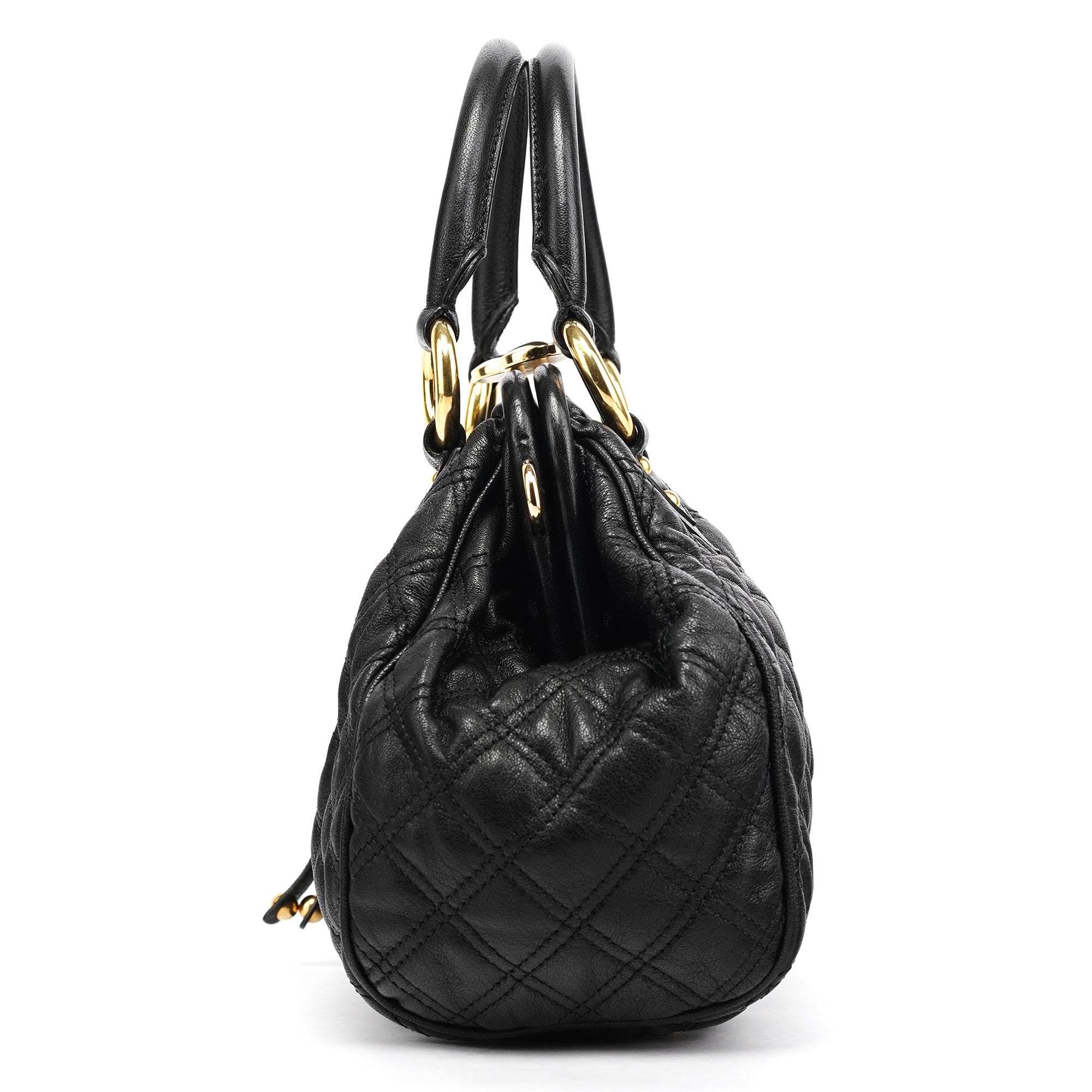 Marc Jacobs Black Quilted Leather Stam 2-Way Bag