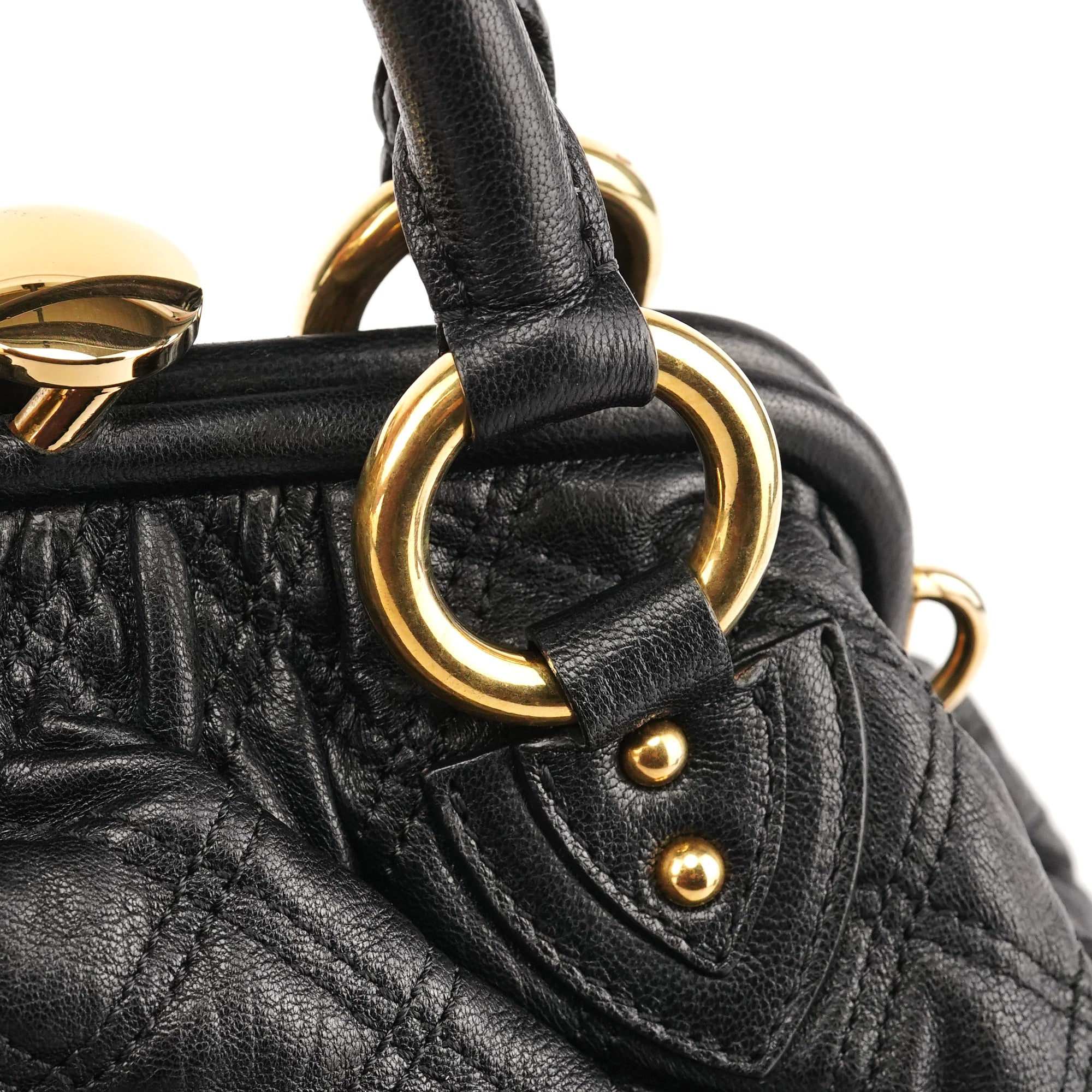 Marc Jacobs Black Quilted Leather Stam 2-Way Bag