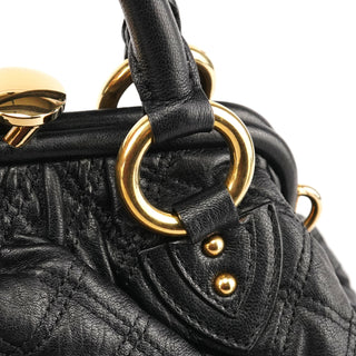 Marc Jacobs Black Quilted Leather Stam 2-Way Bag