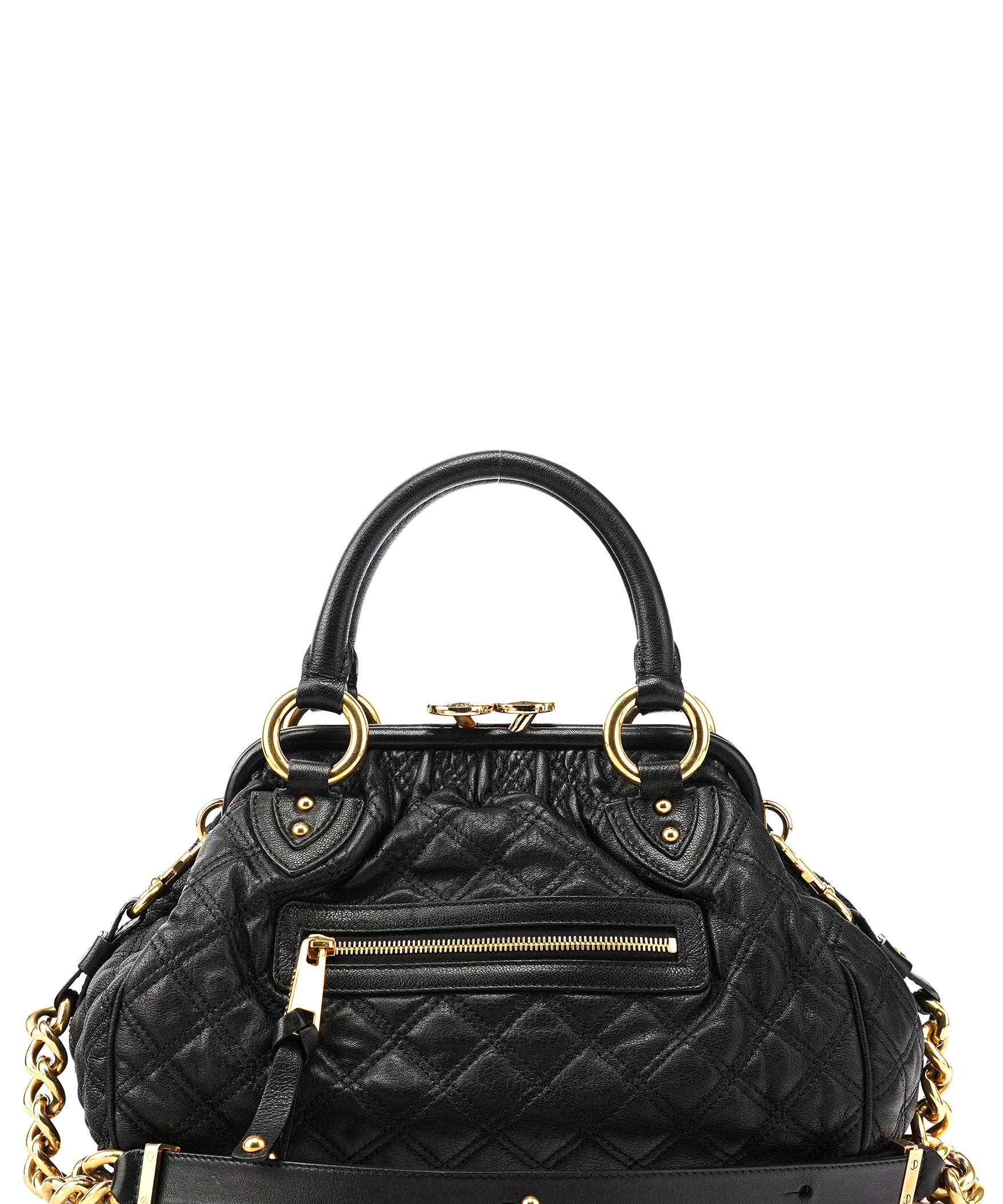 Marc Jacobs Black Quilted Leather Stam 2-Way Bag