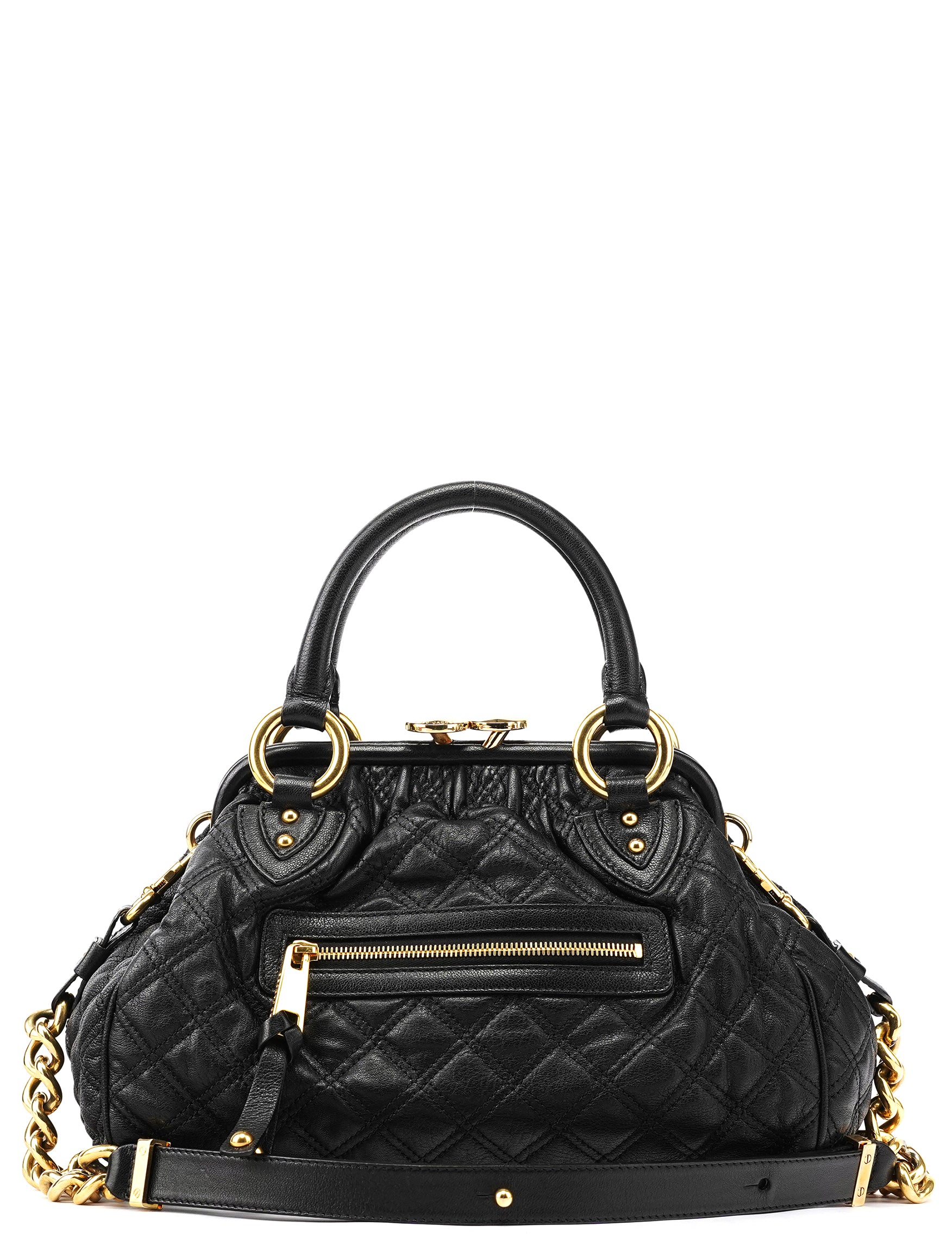 Marc Jacobs Black Quilted Leather Stam 2-Way Bag