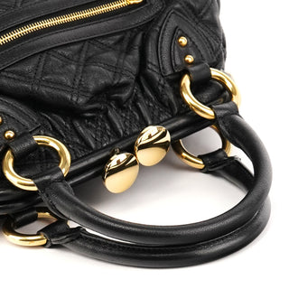 Marc Jacobs Black Quilted Leather Stam 2-Way Bag