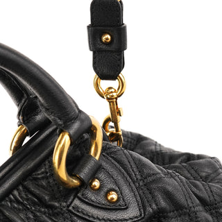 Marc Jacobs Black Quilted Leather Stam 2-Way Bag