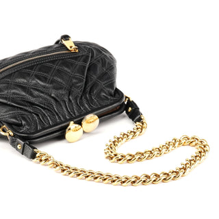 Marc Jacobs Black Quilted Leather Stam Shoulder Bag
