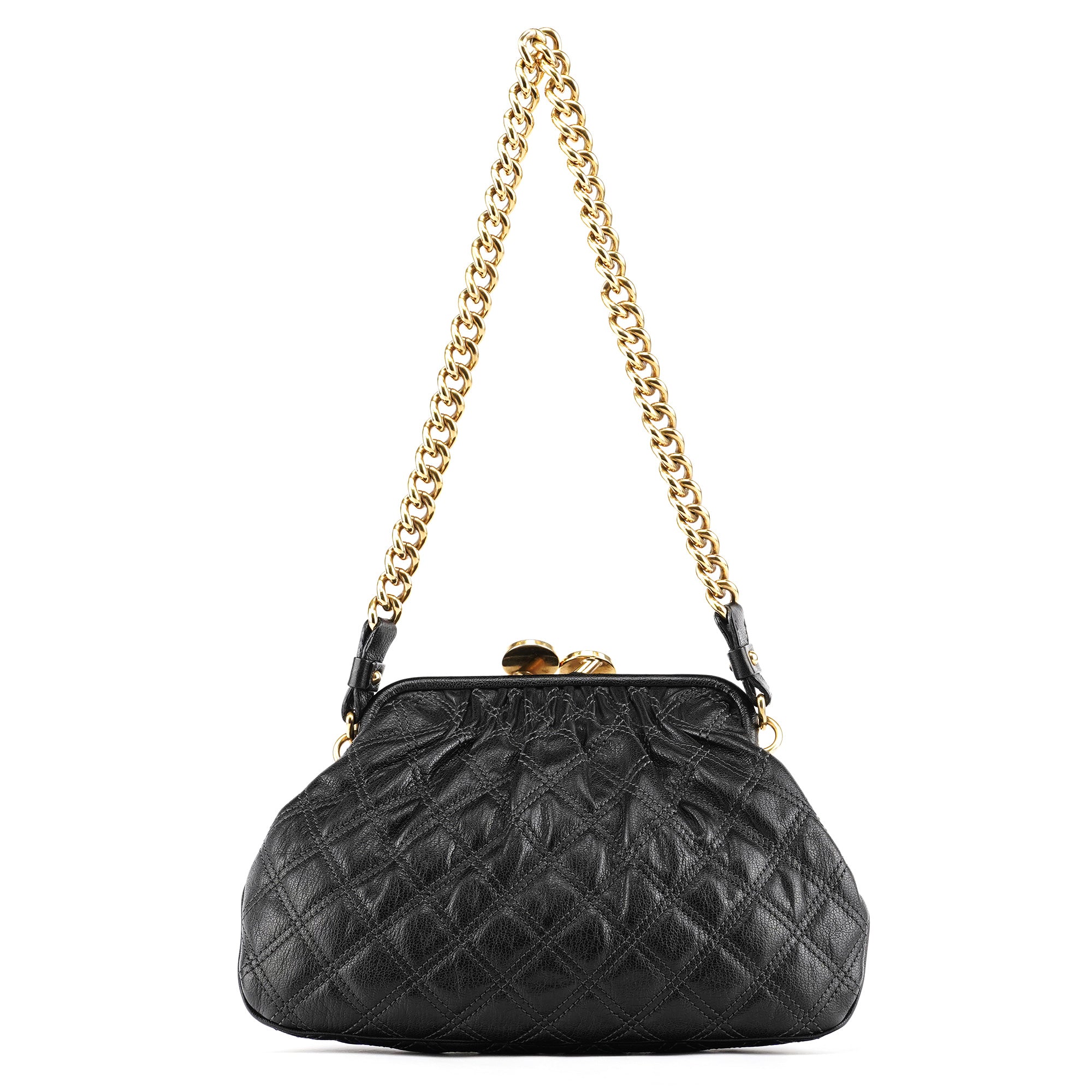 Marc Jacobs Black Quilted Leather Stam Shoulder Bag