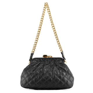 Marc Jacobs Black Quilted Leather Stam Shoulder Bag