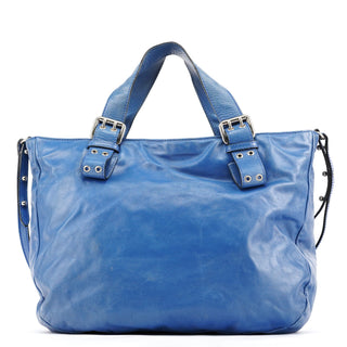 Marc Jacobs Blue Leather Multi-Pocket 2-Way Tote Bag