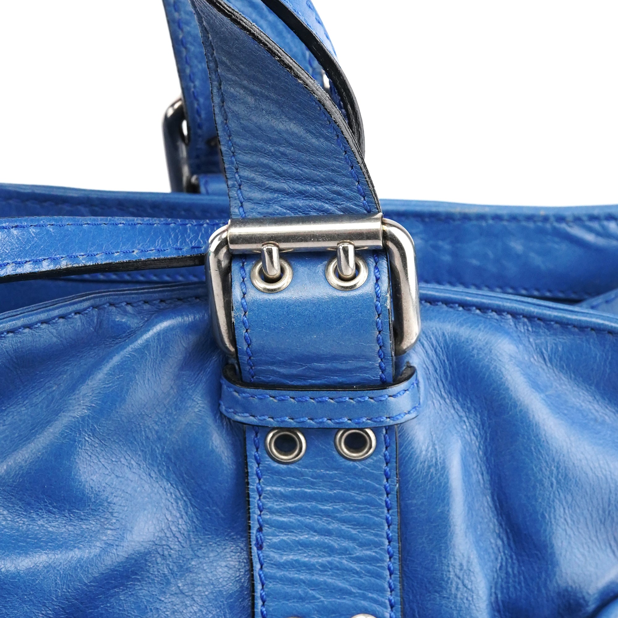 Marc Jacobs Blue Leather Multi-Pocket 2-Way Tote Bag