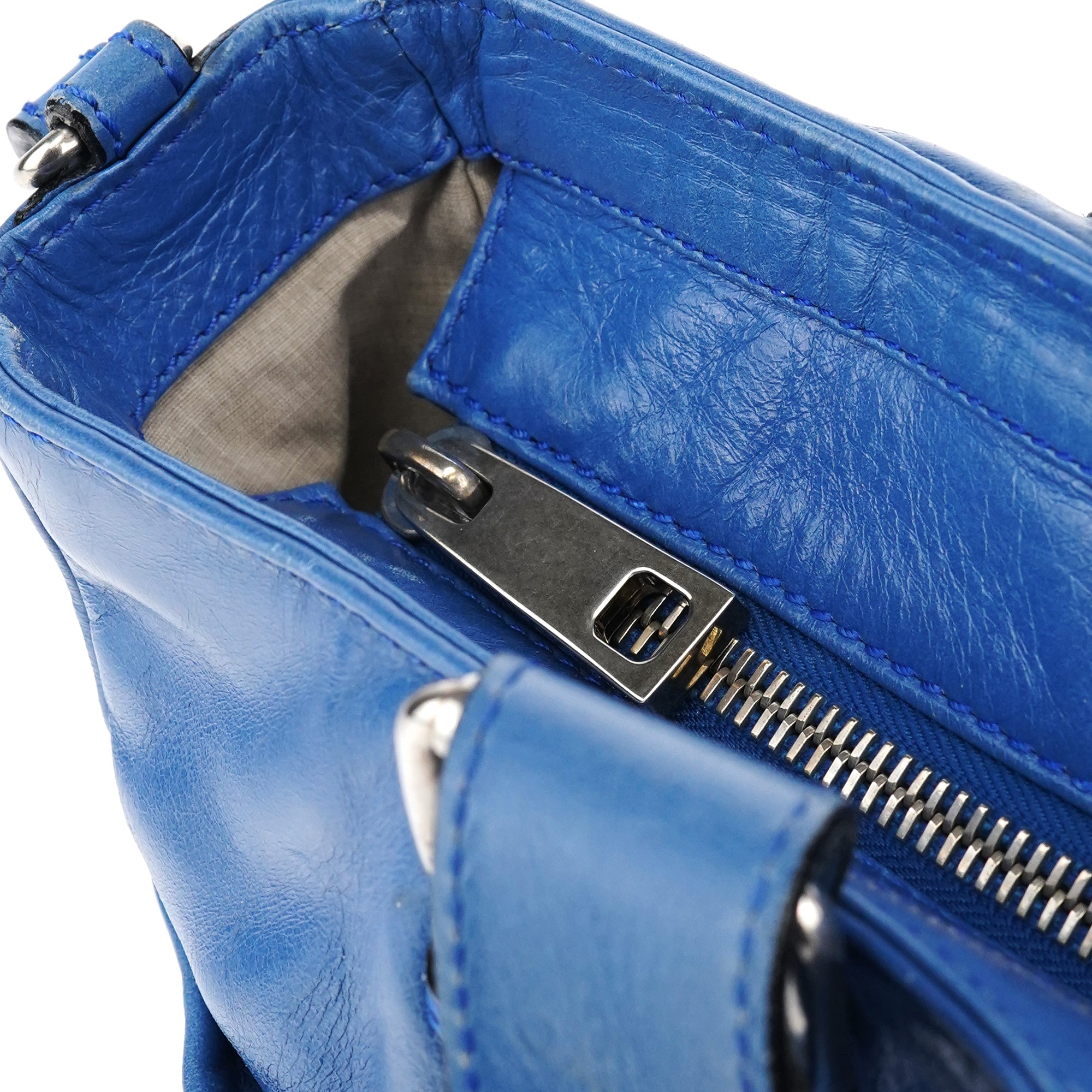 Marc Jacobs Blue Leather Multi-Pocket 2-Way Tote Bag