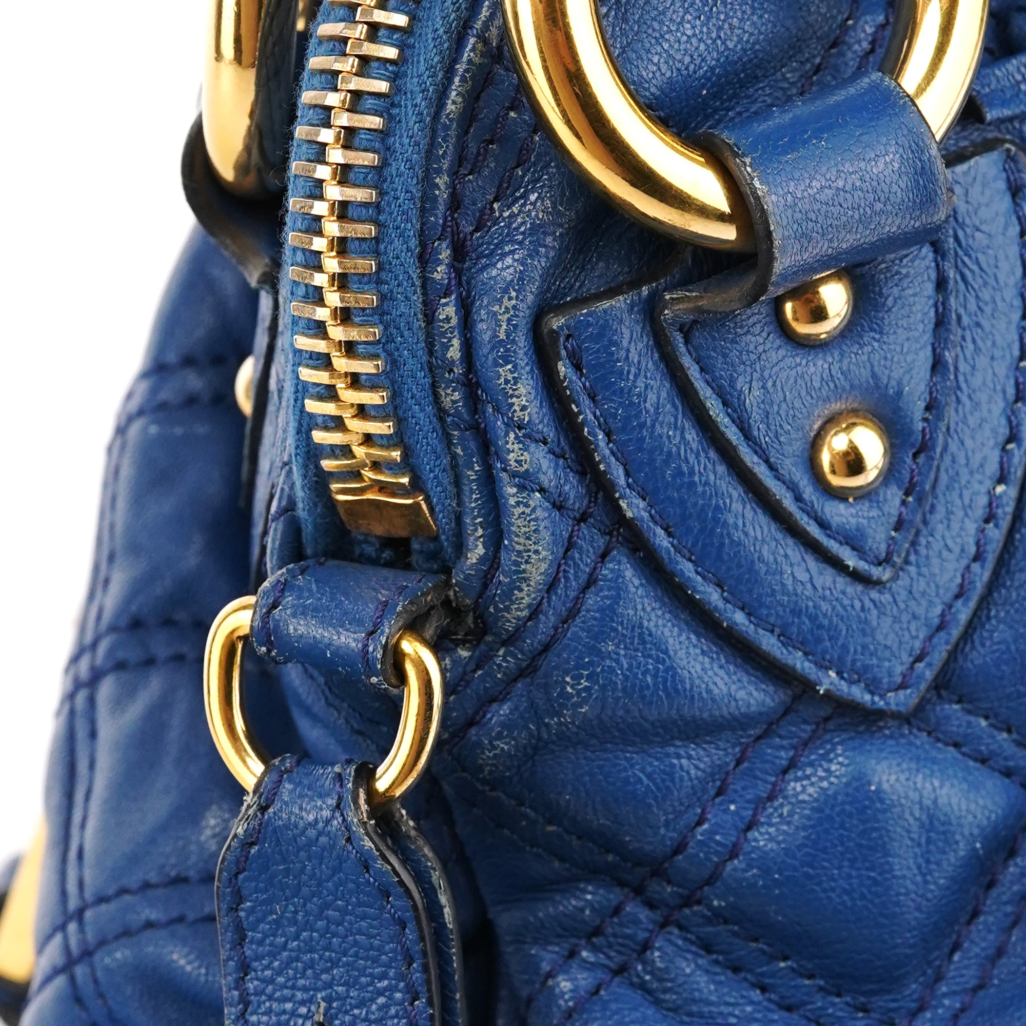 Marc Jacobs Blue Quilted Leather Stam 2-Way Bag
