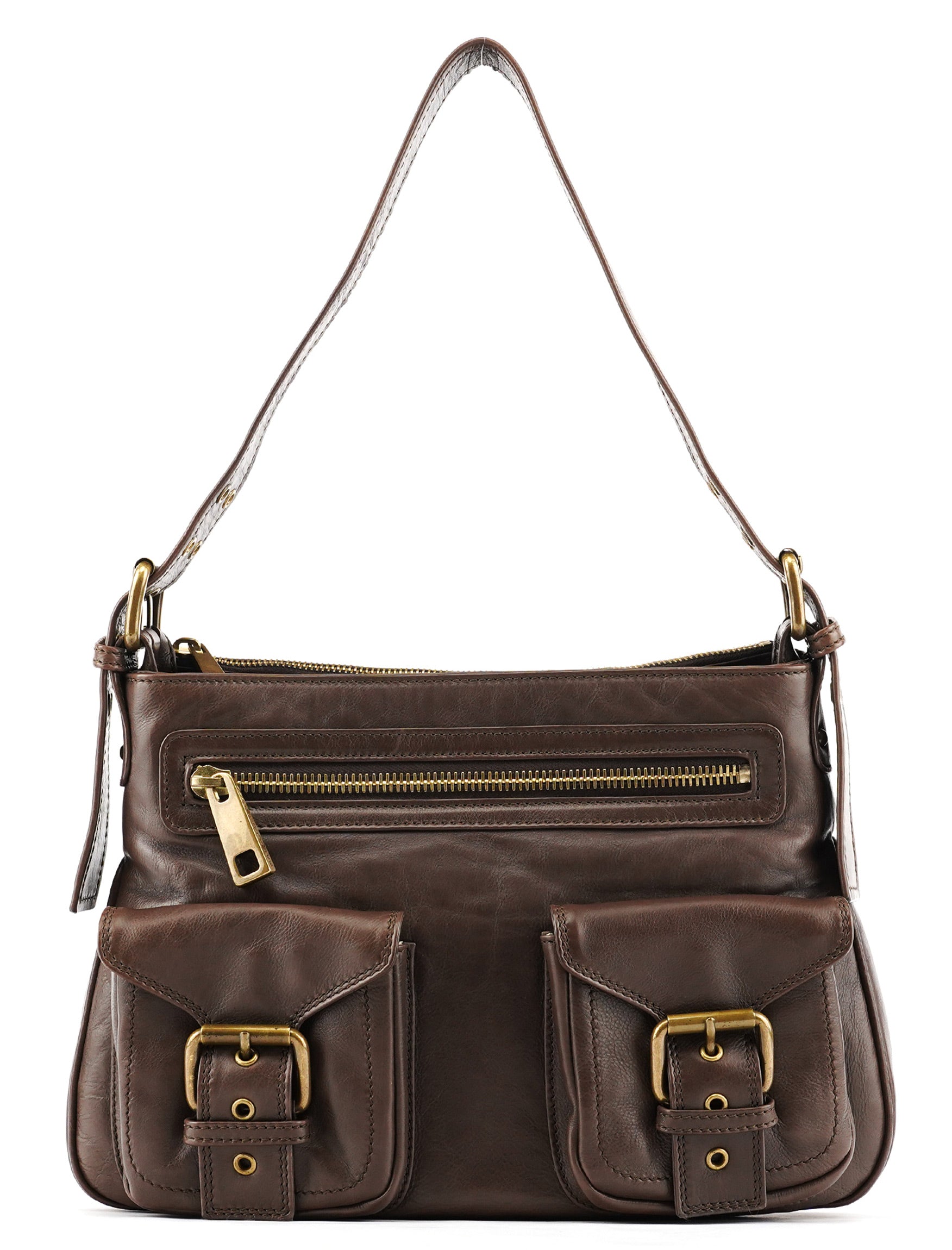 Marc Jacobs Brown Leather Multi-Pocket Shoulder Bag