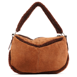 Marc Jacobs Brown Shearling Suede Pocket Shoulder Bag