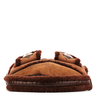 Marc Jacobs Brown Shearling Suede Pocket Shoulder Bag