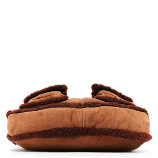 Marc Jacobs Brown Shearling Suede Pocket Shoulder Bag