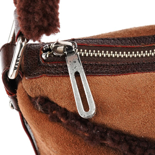Marc Jacobs Brown Shearling Suede Pocket Shoulder Bag