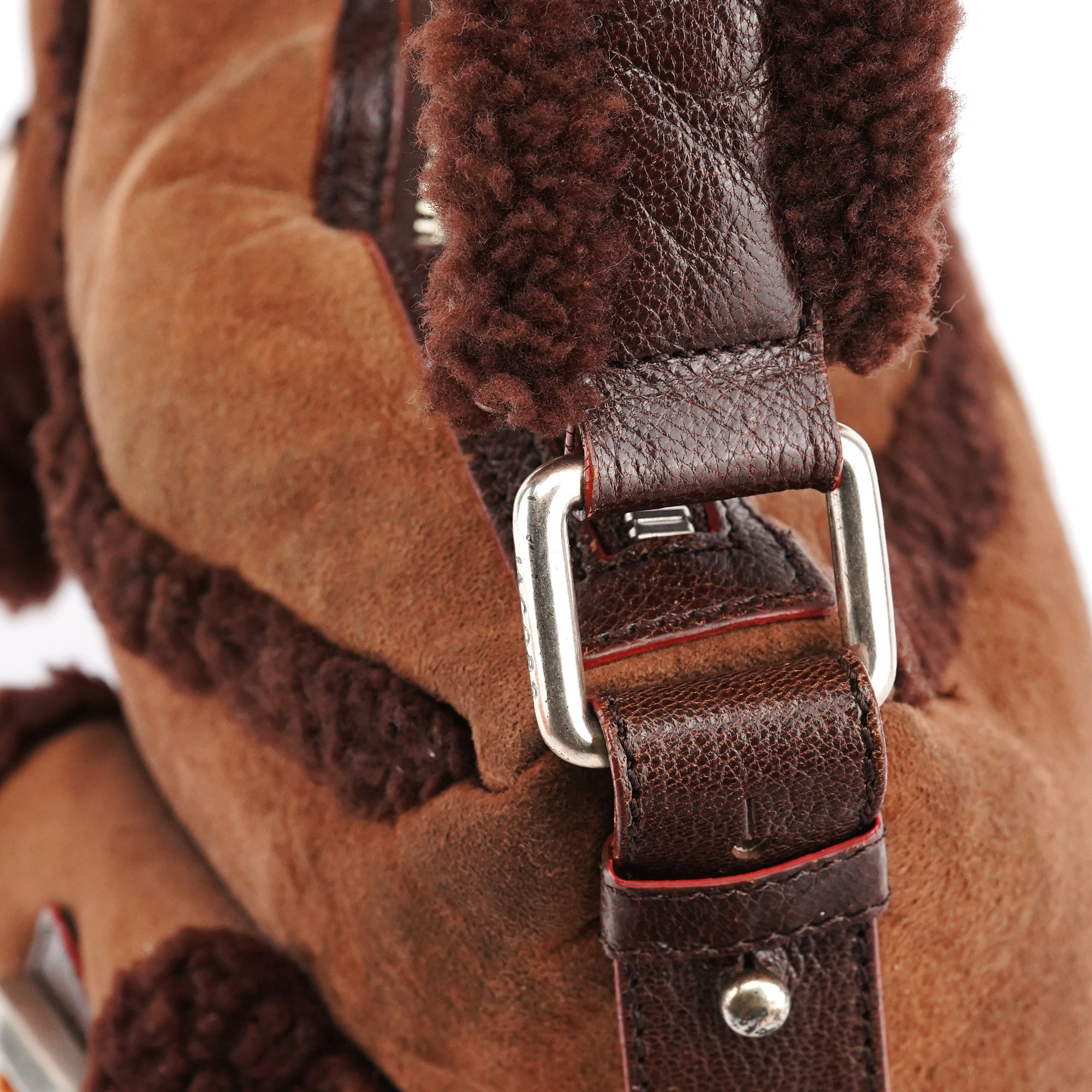 Marc Jacobs Sac porté épaule à poches en daim lainé marron
