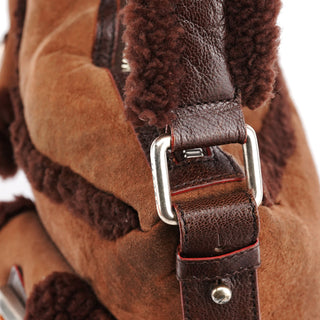 Marc Jacobs Brown Shearling Suede Pocket Shoulder Bag