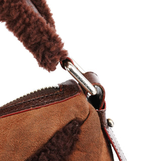 Marc Jacobs Brown Shearling Suede Pocket Shoulder Bag